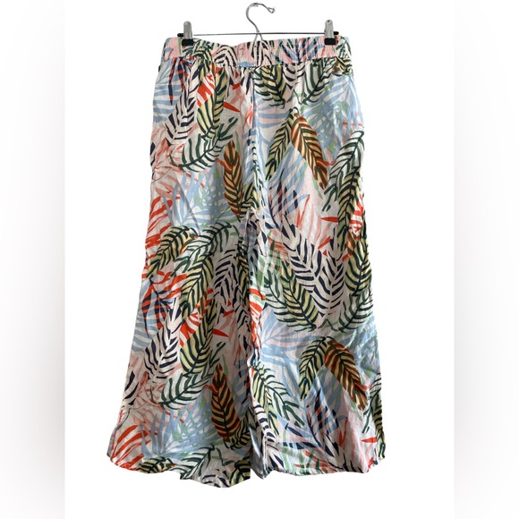 100% Linen Tropical Tahari Wide Leg Summer Pants Size L - Picture 2 of 6